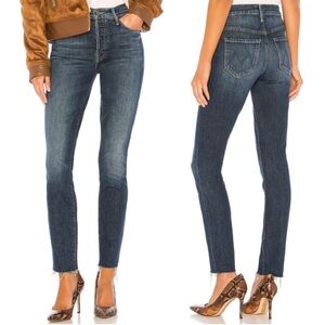 Mother Denim The Stunner Fray Skinny Jeans in Roasting Nuts 28